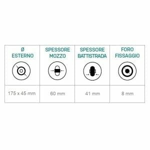 06033024 Ruota 7 x 1¾ flexel con copertone grigio A