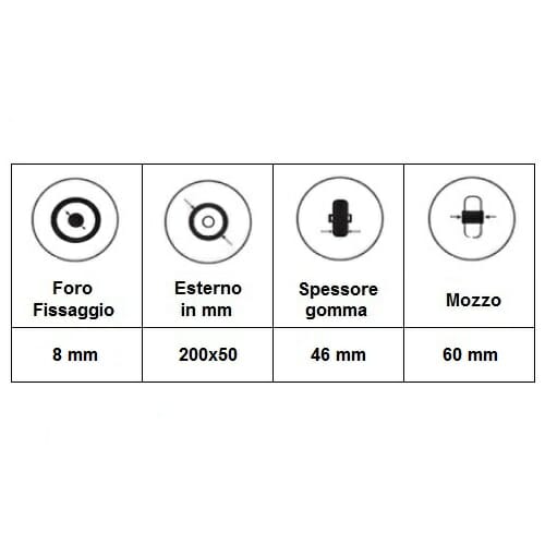 06033026 Ruota 8′ cerchio scomponibile flexel