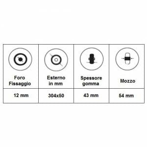 06033144 Ruota 12 con copertone grigio ed inserto antiforo