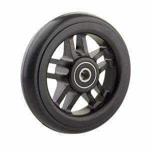 06069027 Ruota 4′ cerchio nero in alluminio gomma nera