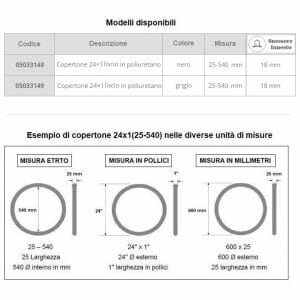 Copertone 24x1 liscio in poliuretano per carrozzina disabili