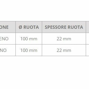 Ruota Letti Sollevatori e Barelle 100 x 22 mm gemellare