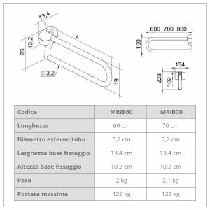 Maniglione ribaltabile con portarotolo Allmobility D