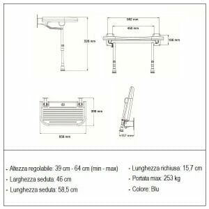Sedile a parete Serie 4000 B04070P Allmobility d