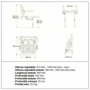 Sedile a parete con schienale Serie 4000 Allmobility B 04130P