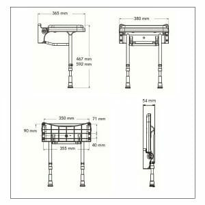Sedile imbottito compatto Serie 2000 Allmobility B02 200P