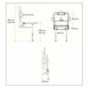 Sedile imbottito con schienale Serie 2000 Allmobility B02130P