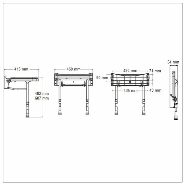Sedile imbottito standard B 02010P Allmobility