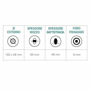 06001003 Ruota Q6 nera 6 poliuretano A 1