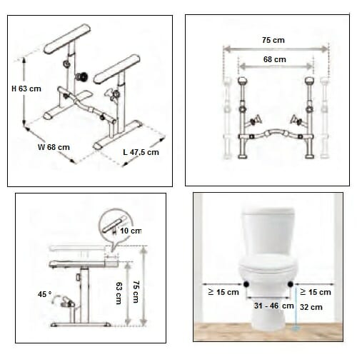 Supporto per WC SOstegno Allmobility b