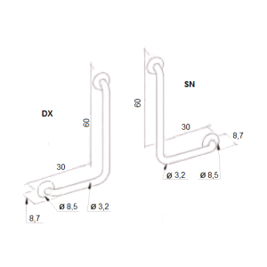 Maniglione angolato 90° Allmobility