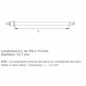 Perno per ruote con pulsante 06036012