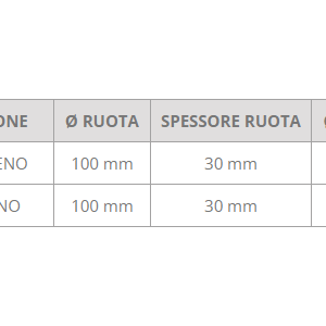 Ruota 100x30 mm con supporto inox 3 Ruota 100x30 mm con supporto inox