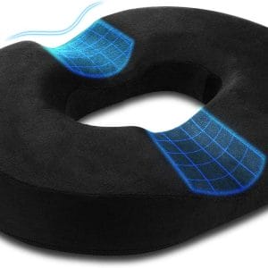 Cuscino per Ciambelle Cuscino per Emorroidi Cuscino per Sollievo Dal Dolore in Memory Foam Coccige per Gravidanza, Coccige, Piaghe Da Letto, Schiena, Sciatica, 18 Pollici Nero