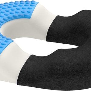 Cuscino Antidecubito - Ciambella Ortopedica in Memory Foam E Gel - Sedile Ergonomico per Schiena E Coccige - per Gaming, Auto E Ufficio